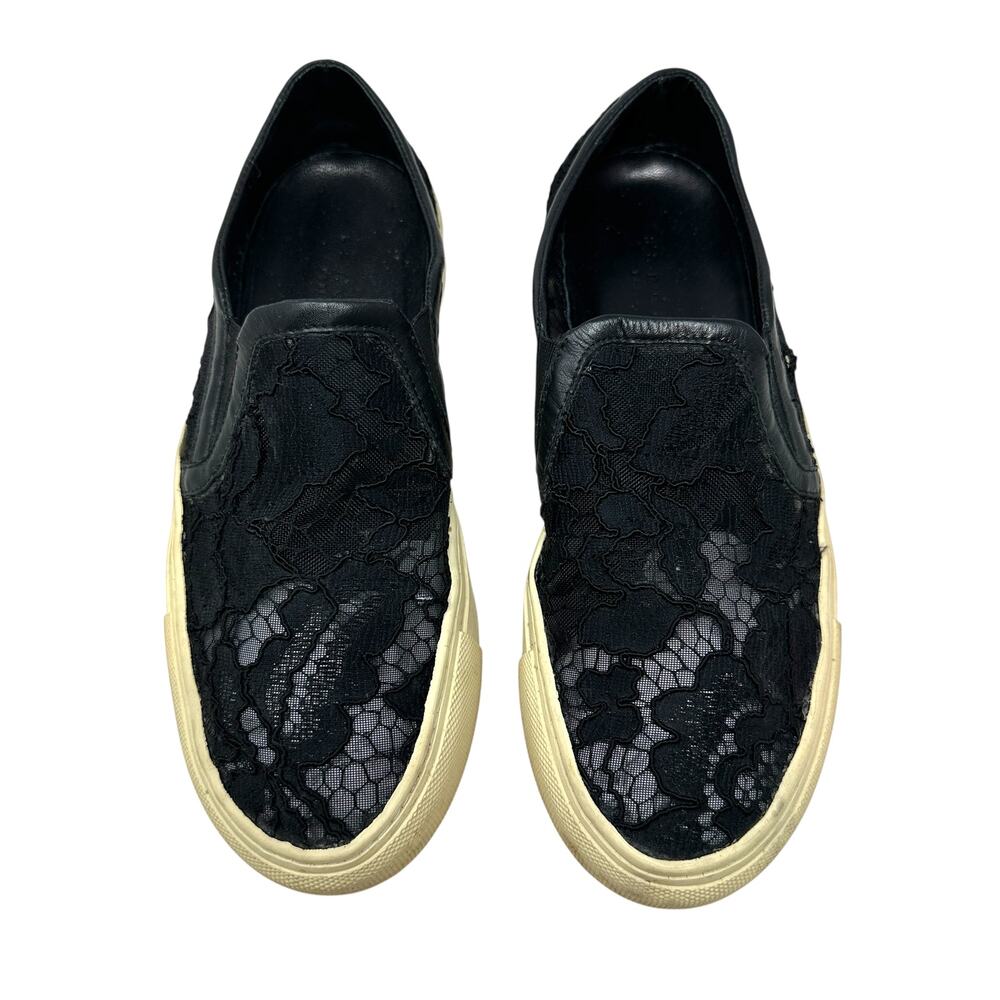 Sandro Anikka Lace Sneakers Slip-On Flat Black Size 39 US 8.5 - Picture 5 of 16